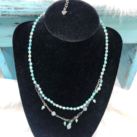 Silpada Sterling 2 Tiered Kyanite Howlite Necklace - Picture 2 of 5